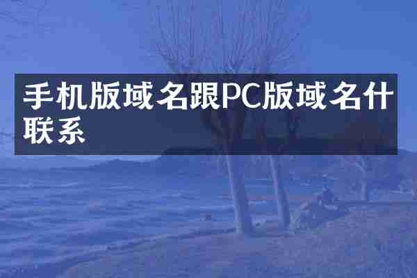 手机版域名跟PC版域名什么联系
