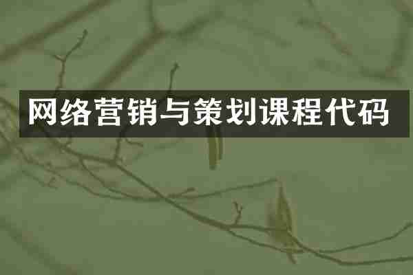 网络营销与策划课程代码