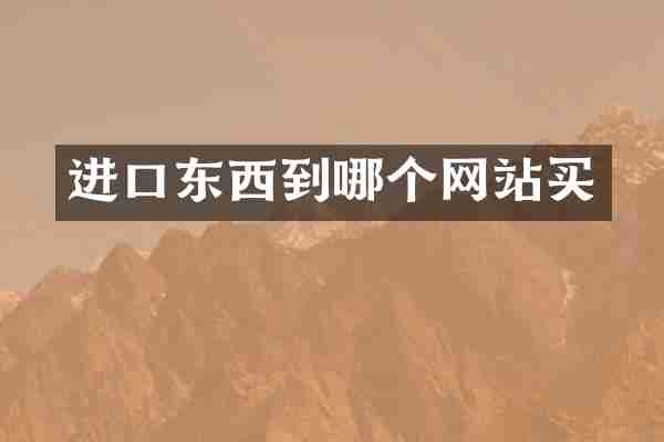 进口东西到哪个网站买