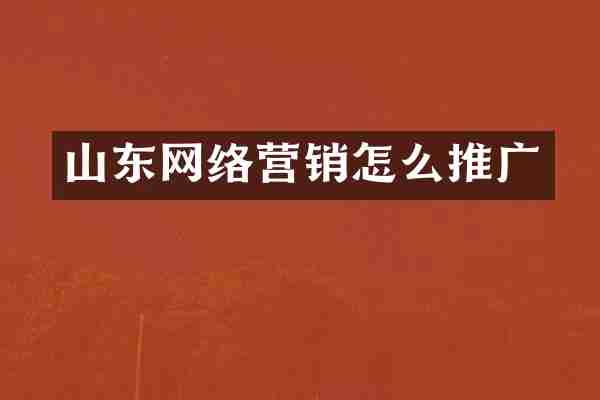 山东网络营销怎么推广