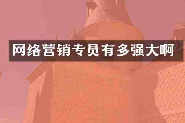 网络营销专员有多强大啊