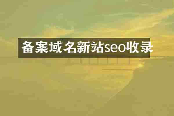 备案域名新站seo收录