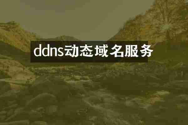 ddns动态域名服务