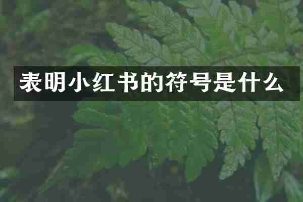 表明小红书的符号是什么