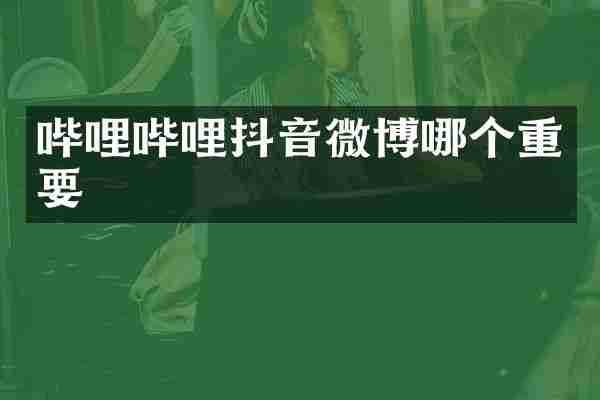哔哩哔哩抖音微博哪个重要