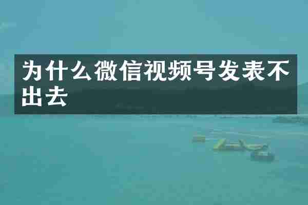 为什么微信视频号发表不出去