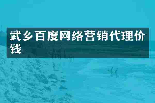 武乡百度网络营销代理价钱