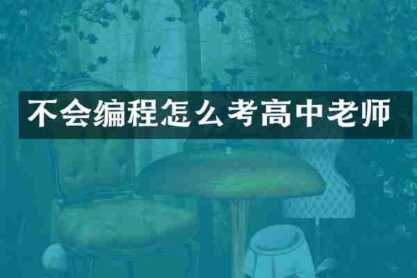 不会编程怎么考高中老师