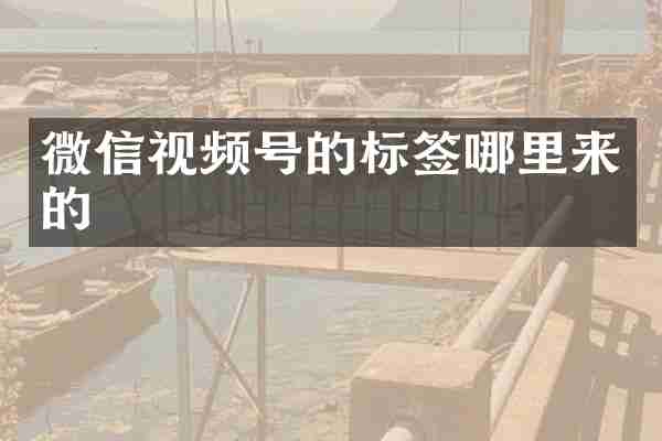 微信视频号的标签哪里来的