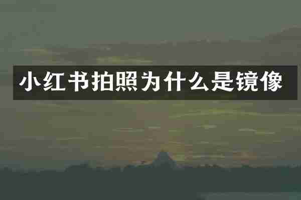 小红书拍照为什么是镜像