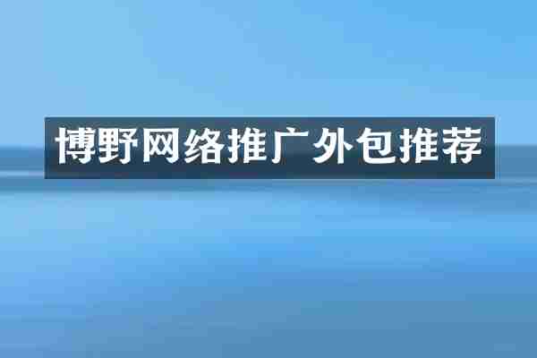 博野网络推广外包推荐