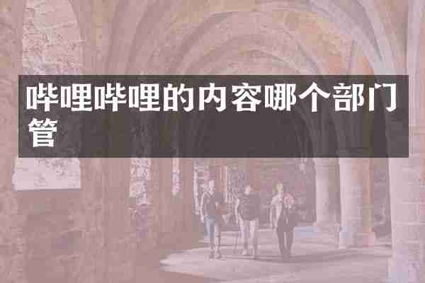 哔哩哔哩的内容哪个部门管