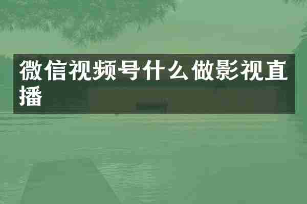 微信视频号什么做影视直播