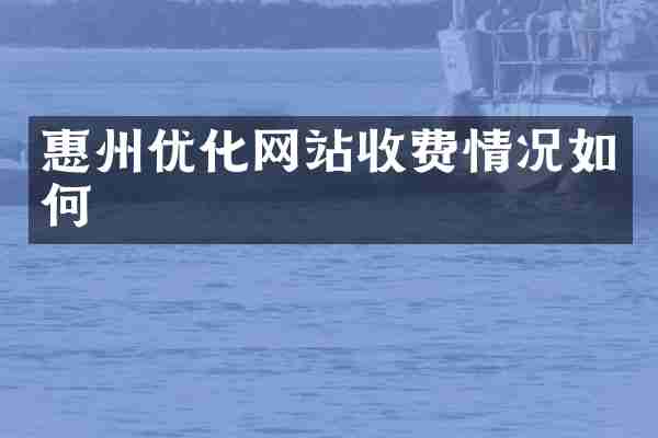 惠州优化网站收费情况如何