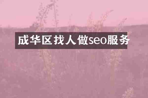 成华区找人做seo服务