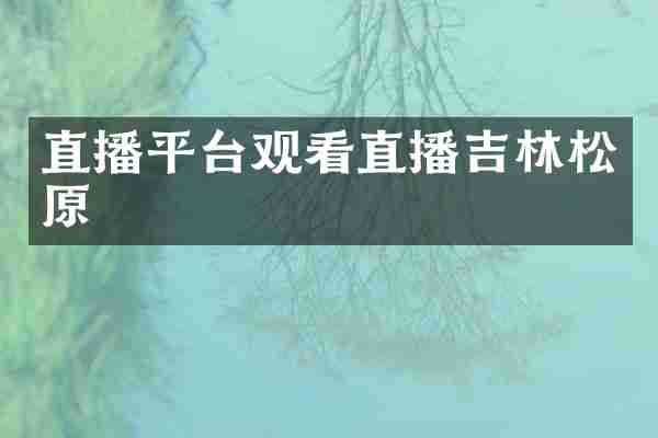 直播平台观看直播吉林松原