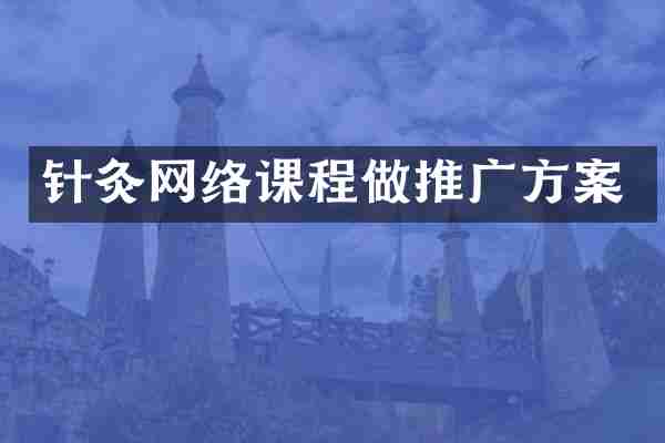 针灸网络课程做推广方案