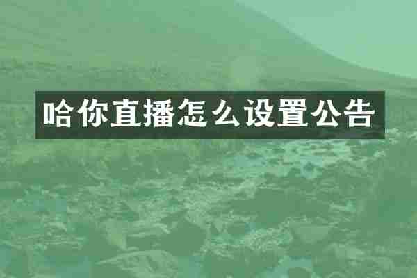 哈你直播怎么设置公告