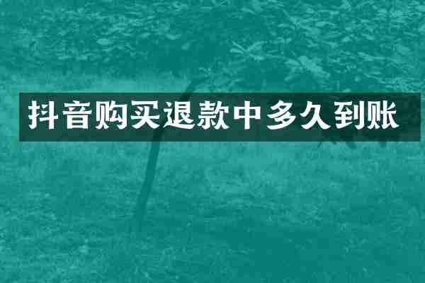 抖音购买退款中多久到账