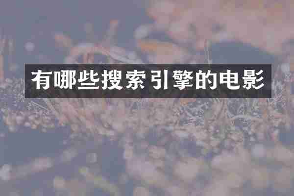 有哪些搜索引擎的电影
