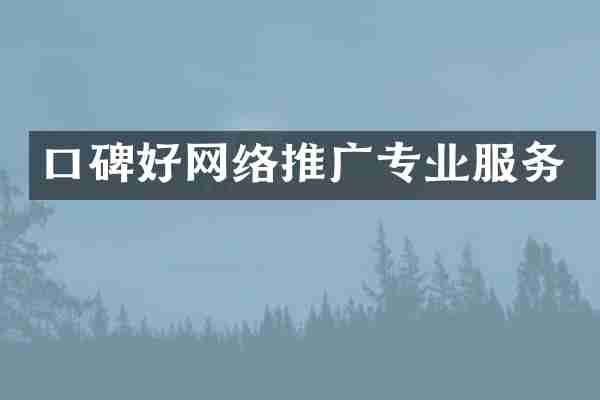 口碑好网络推广专业服务