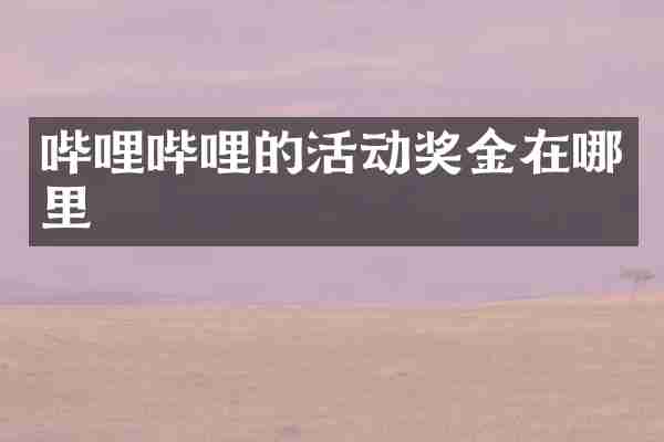 哔哩哔哩的活动奖金在哪里