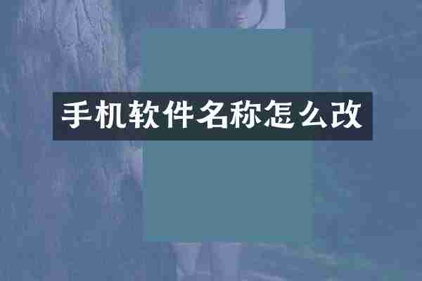 手机软件名称怎么改