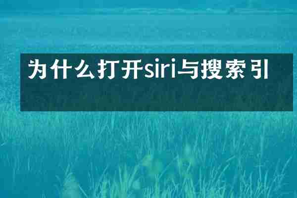为什么打开siri与搜索引擎