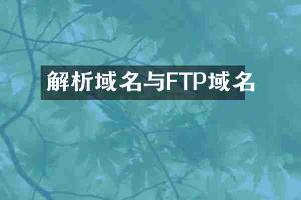 解析域名与FTP域名