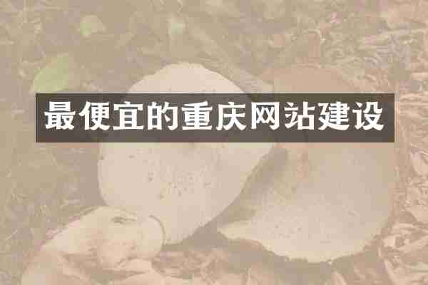 最便宜的重庆网站建设