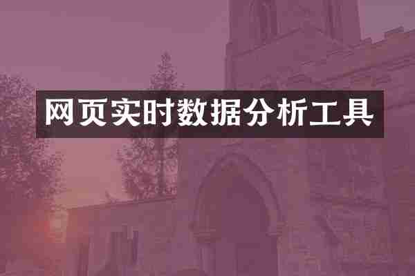 网页实时数据分析工具