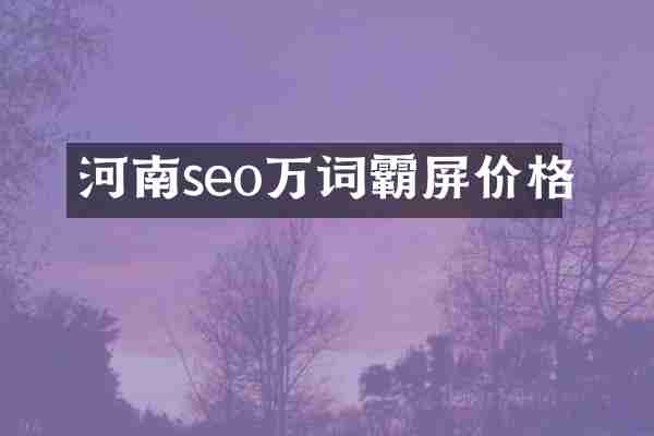 河南seo万词霸屏价格