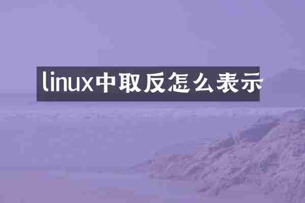 linux中取反怎么表示
