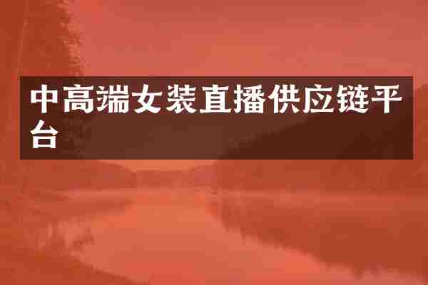 中高端女装直播供应链平台