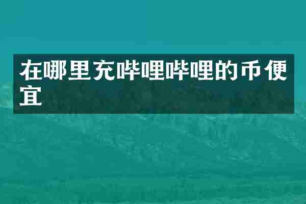 在哪里充哔哩哔哩的币便宜
