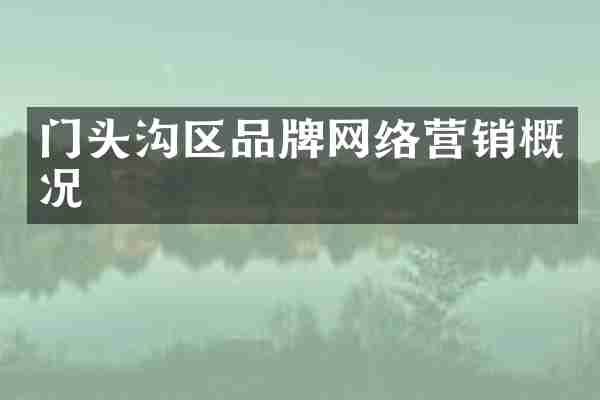 门头沟区品牌网络营销概况