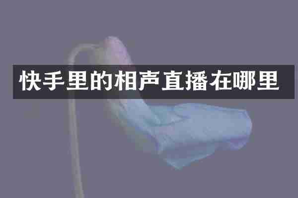 快手里的相声直播在哪里