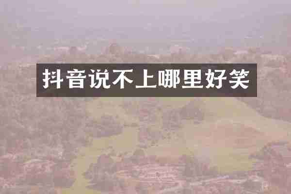 抖音说不上哪里好笑