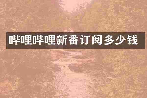 哔哩哔哩新番订阅多少钱