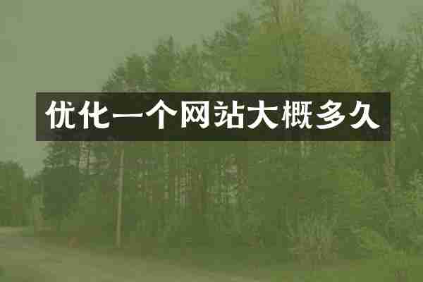 优化一个网站大概多久
