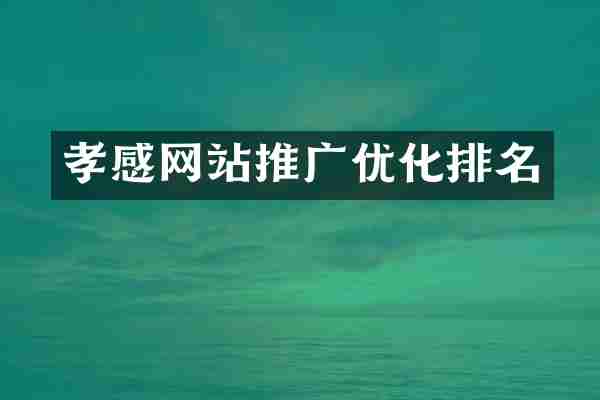 孝感网站推广优化排名
