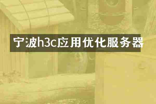 宁波h3c应用优化服务器