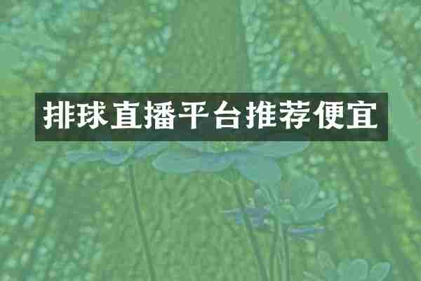 排球直播平台推荐便宜