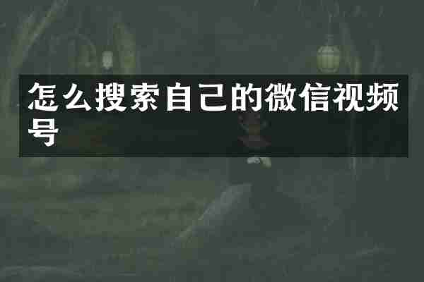怎么搜索自己的微信视频号