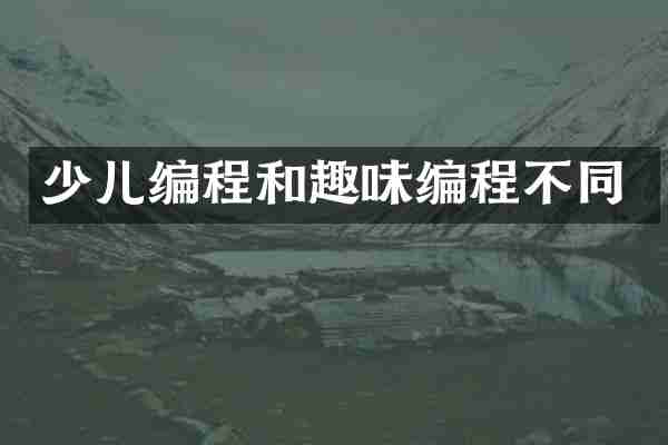 少儿编程和趣味编程不同