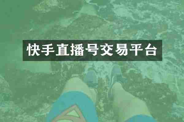 快手直播号交易平台