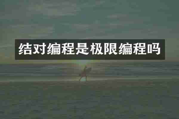 结对编程是极限编程吗