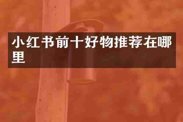 小红书前十好物推荐在哪里