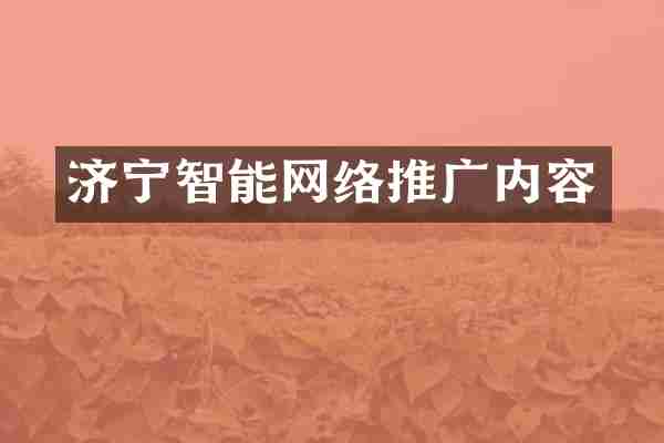 济宁智能网络推广内容