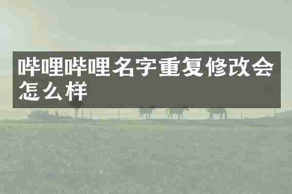 哔哩哔哩名字重复修改会怎么样
